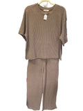 Zenana ribbed pant set