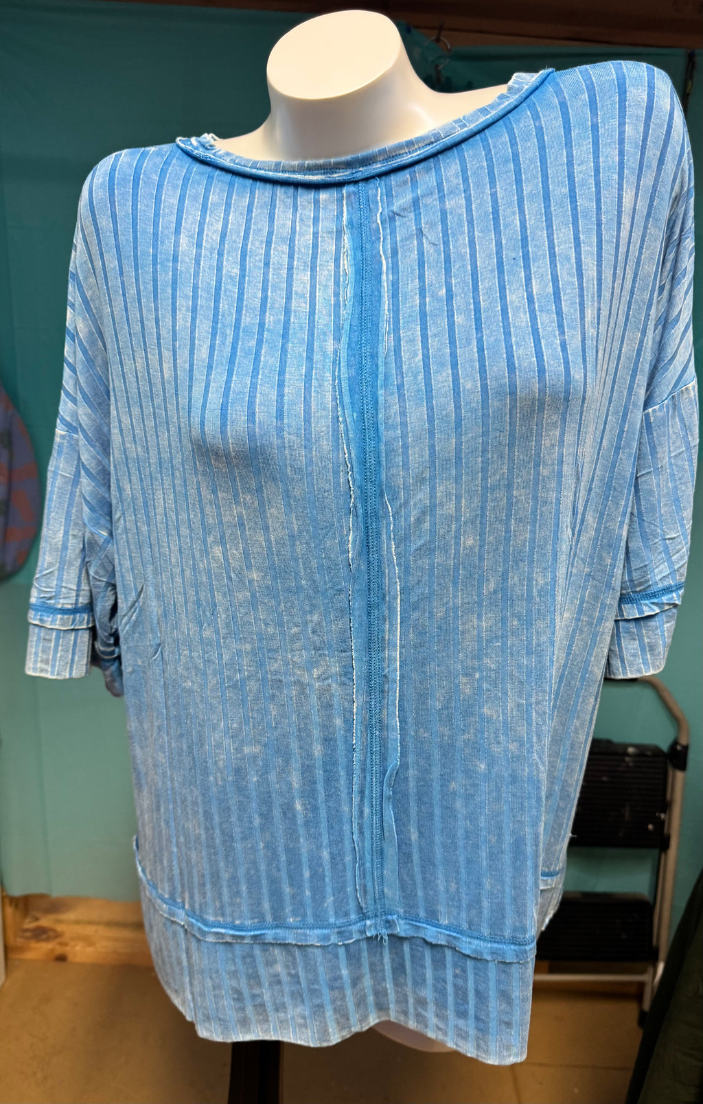 Zenana blue stripe top