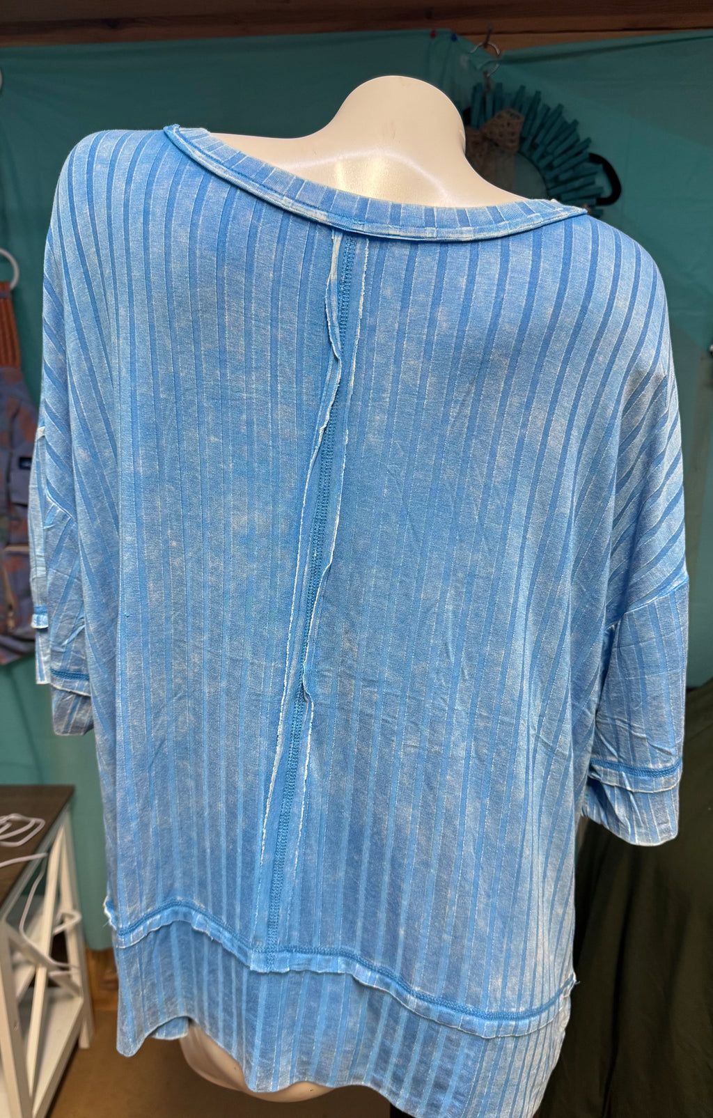 Zenana blue stripe top