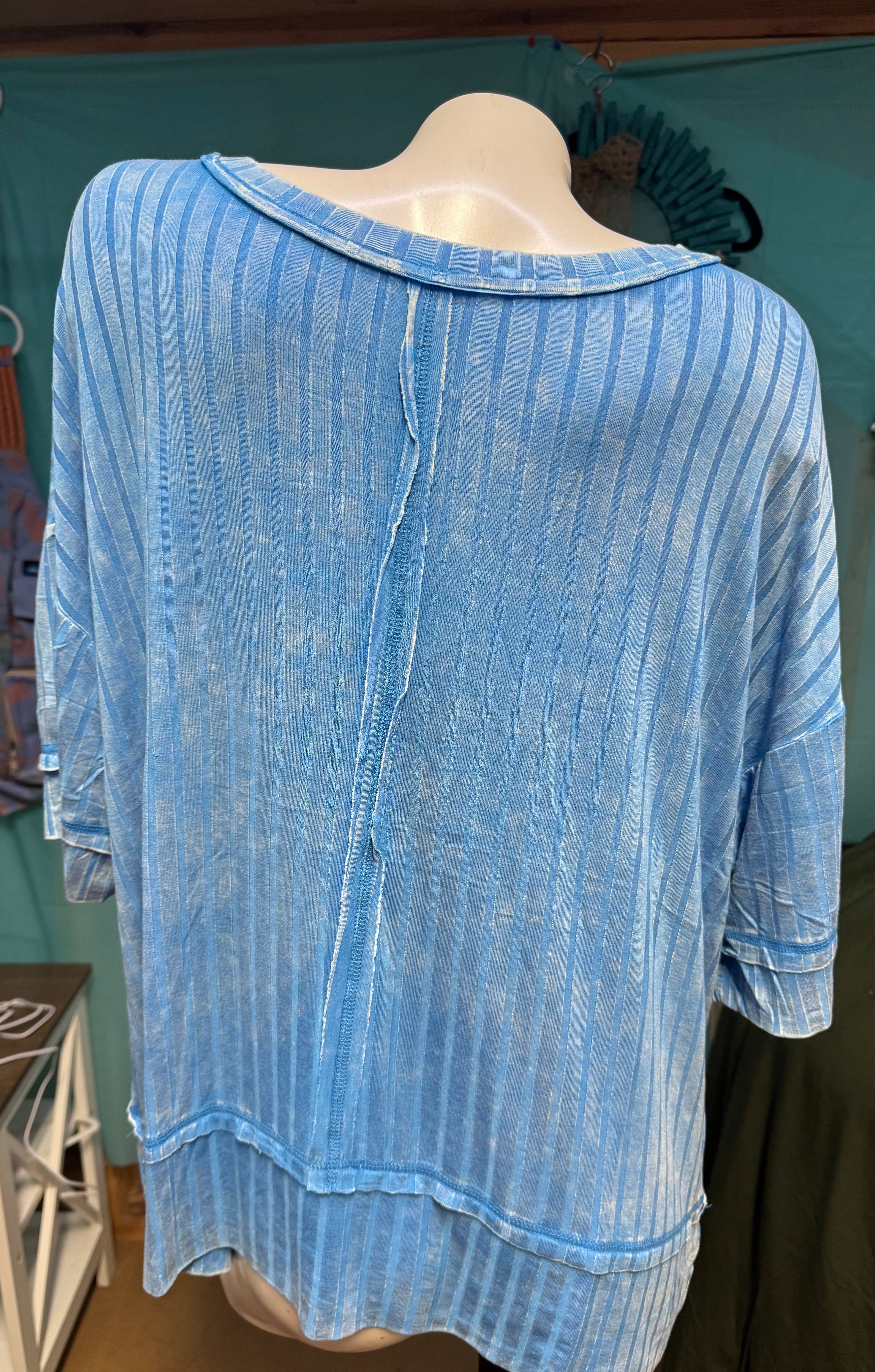 Zenana blue stripe top