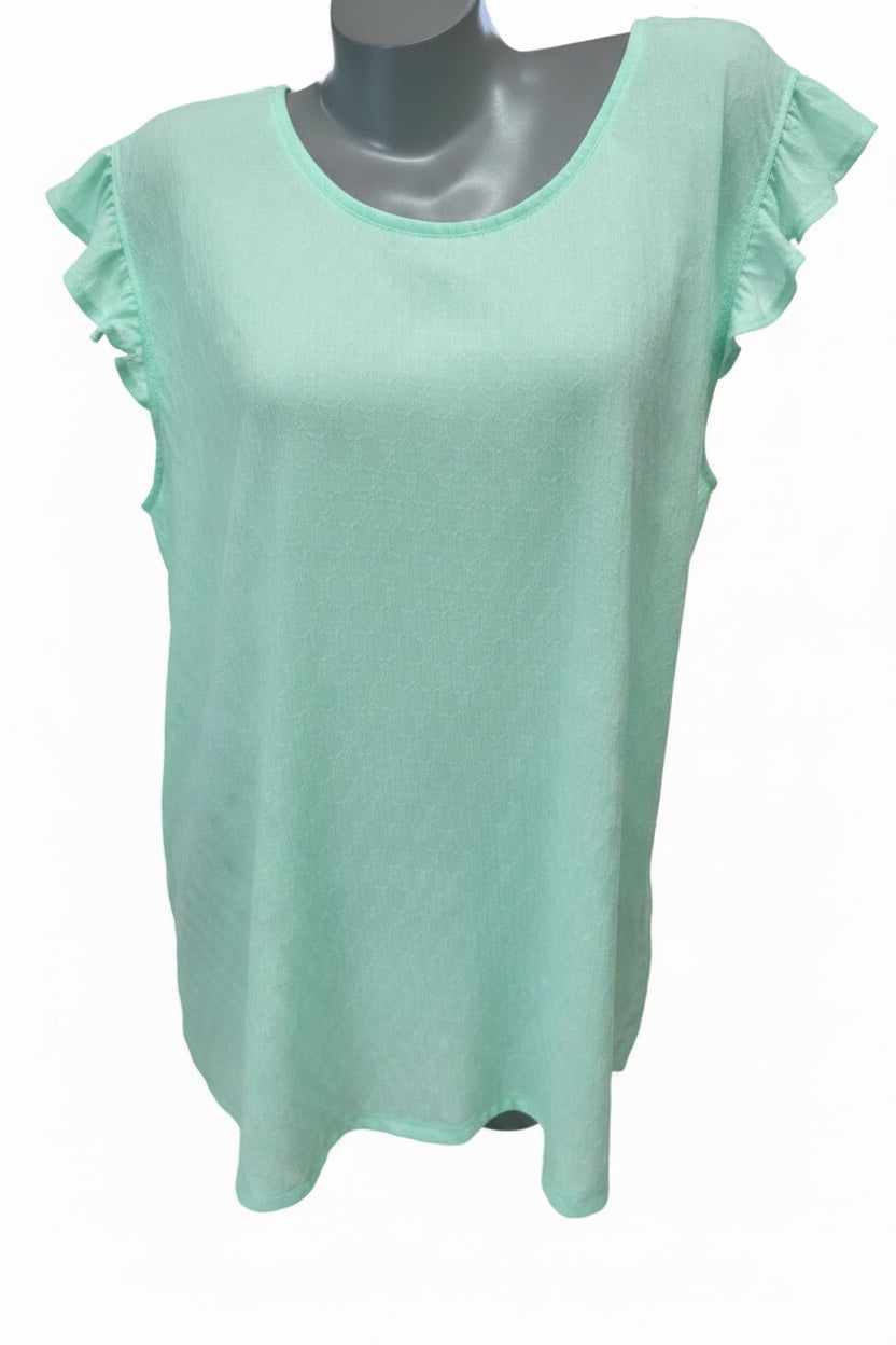 BE Stage Flutter Sleeve Tank Plus Size