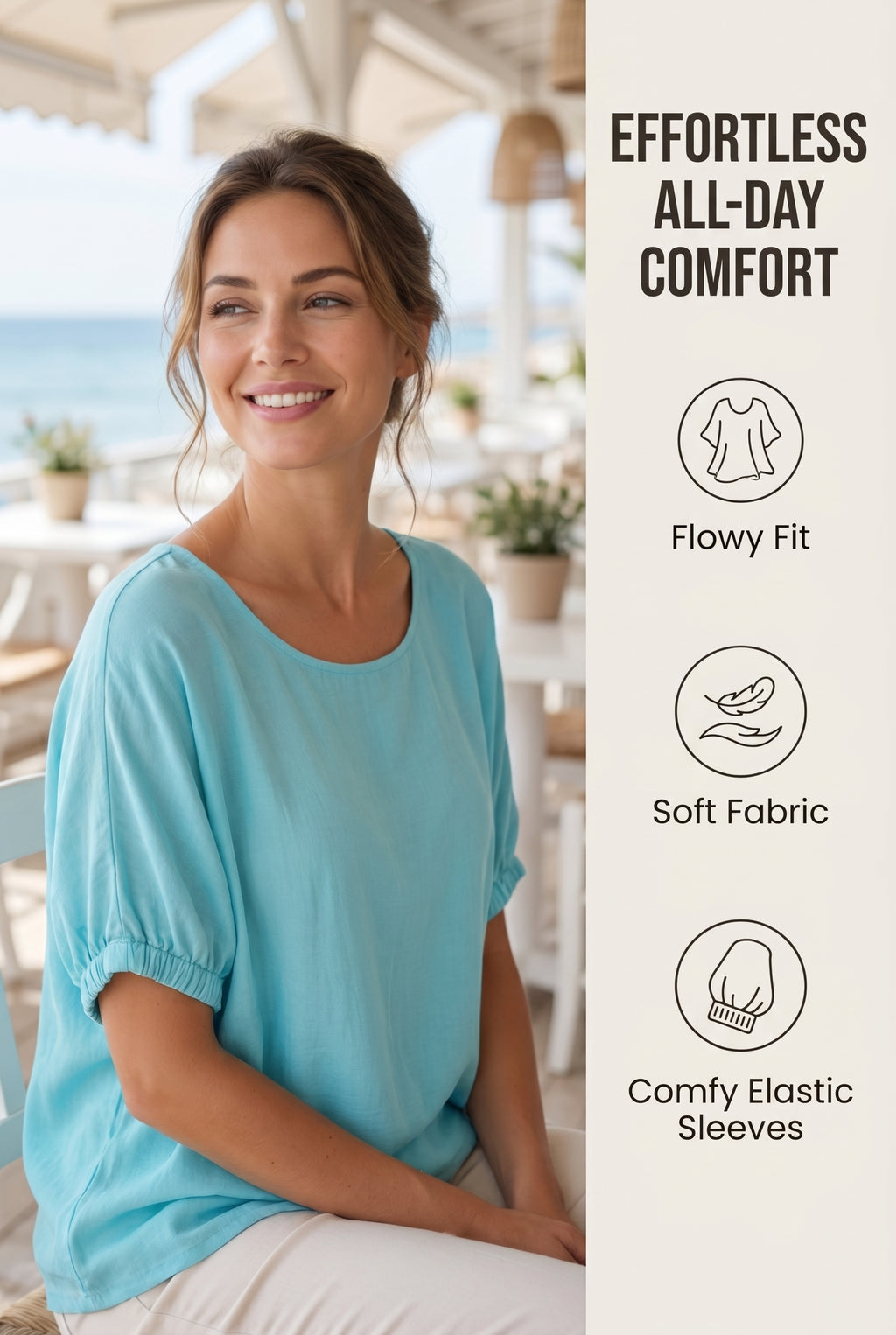 Zenana Elastic short sleeve top