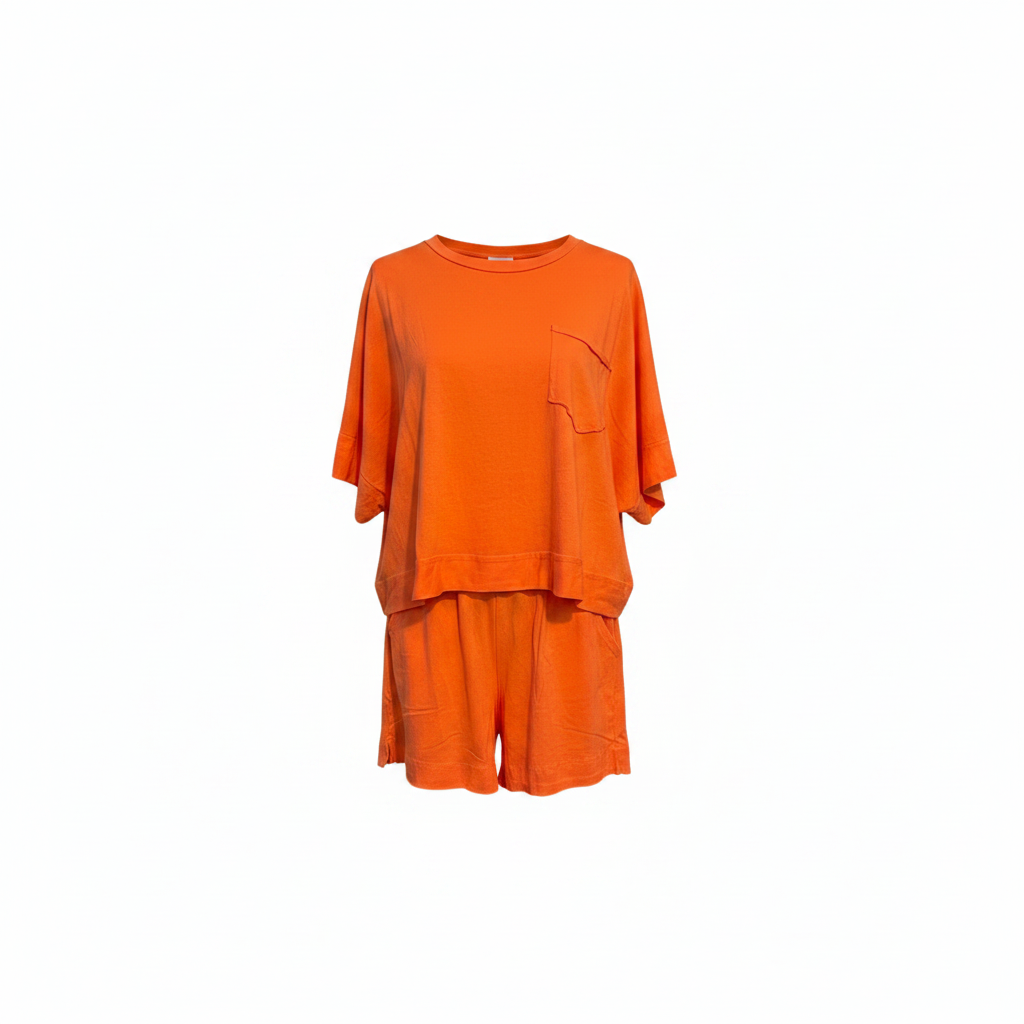 Orange Short Set - White Background 1