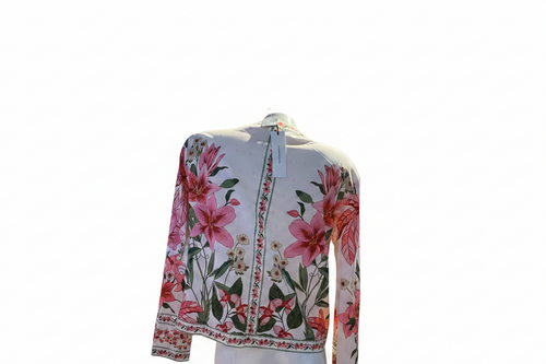 Commense Tie Floral Jacket - White Background 2
