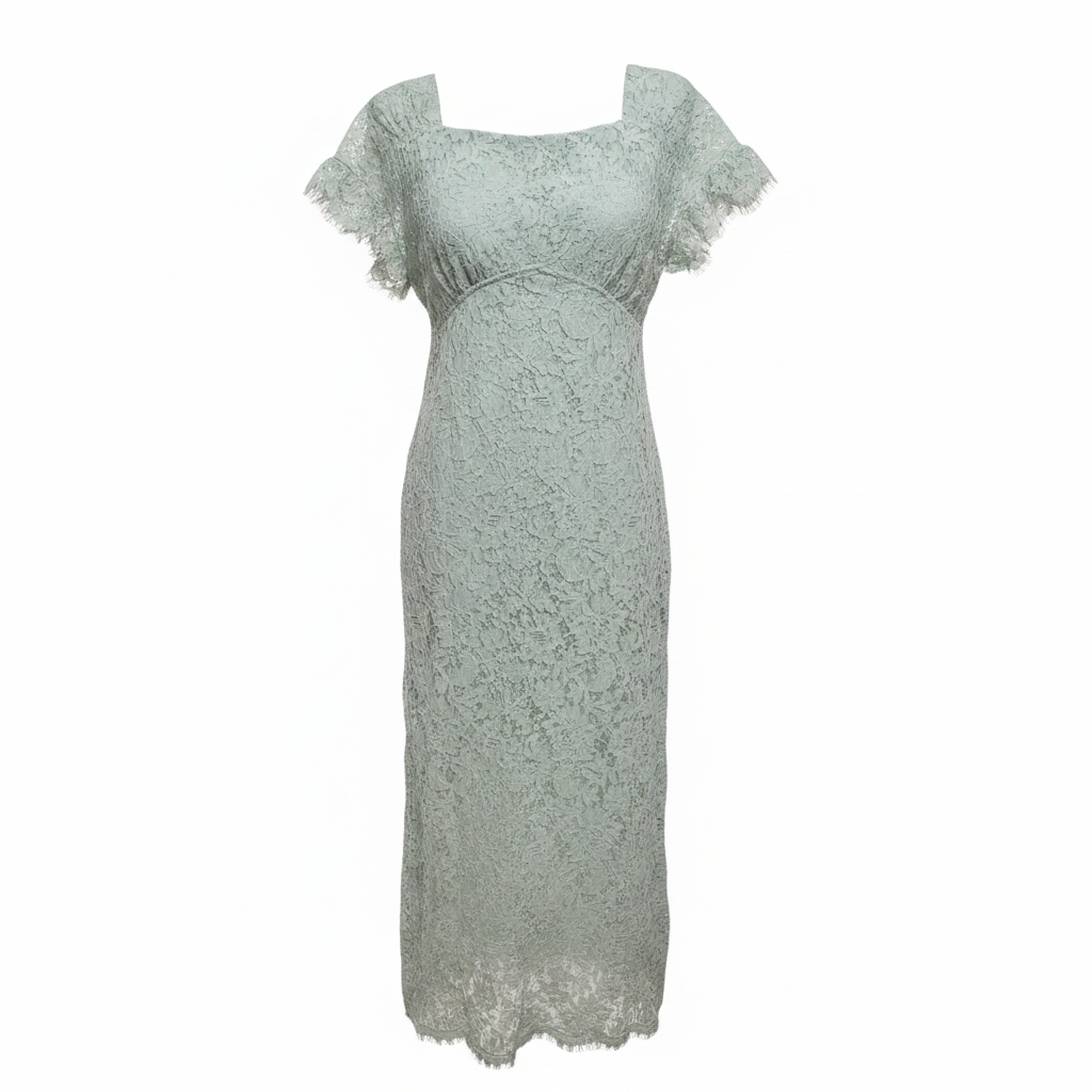Lace tie dress first photo on white background