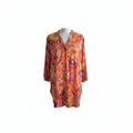 Dear Scarlett Orange Floral Tunic (Plus) - White Background 2