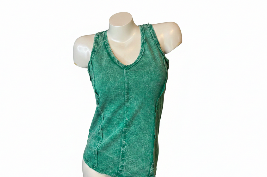 Emerald Green Racer Tank 1 - White Background