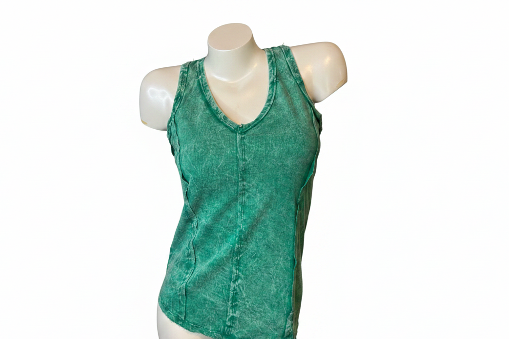 Emerald Green Racer Tank 1 - White Background