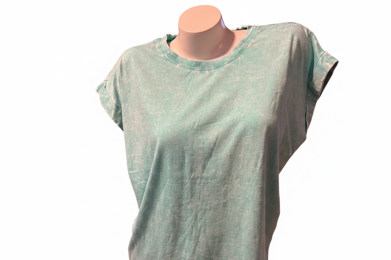 Cuff Blue Shirt Zenana - White Background 1