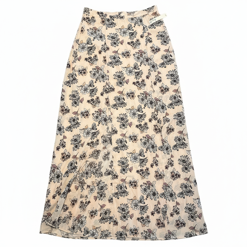 Long Floral Skirt - White Background