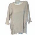 Zenana 3/4 sleeve cotton beige top (Plus)