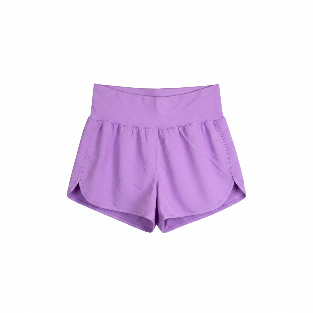 Purple Athletic Shorts - White Background