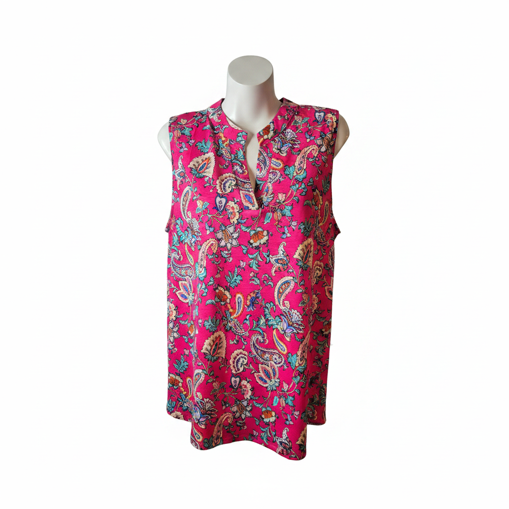 Dear Scarlett Floral Tank (Plus) - White Background 1