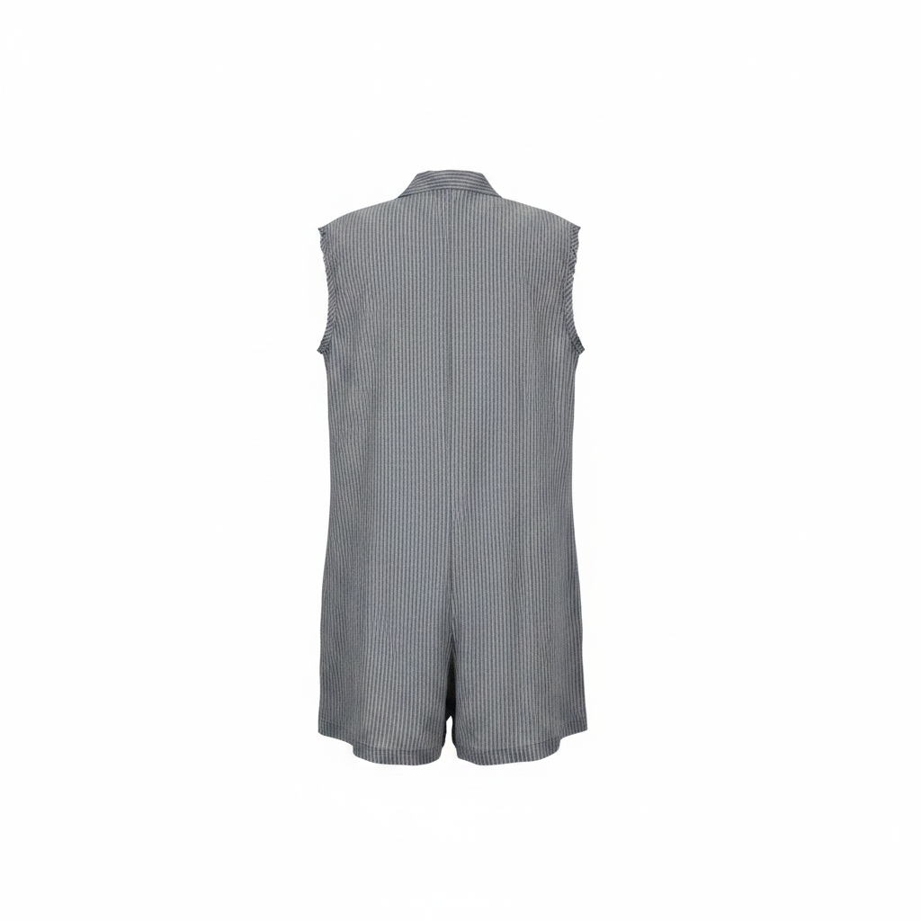 Stripe Button Romper - White Background 3