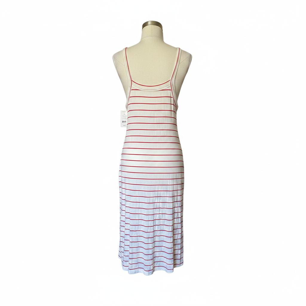 Red Stripe Dress - White Background 2