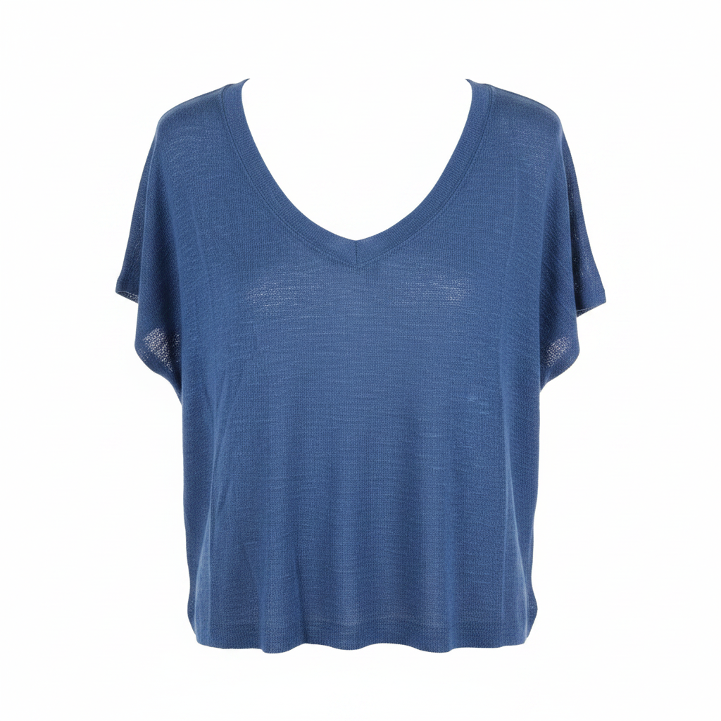 Zenana Blue Knit Top - White Background 1