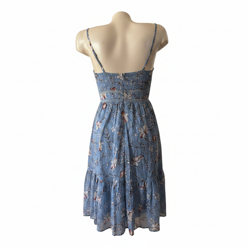 Blue Flower Minuet Dress - White Background 2