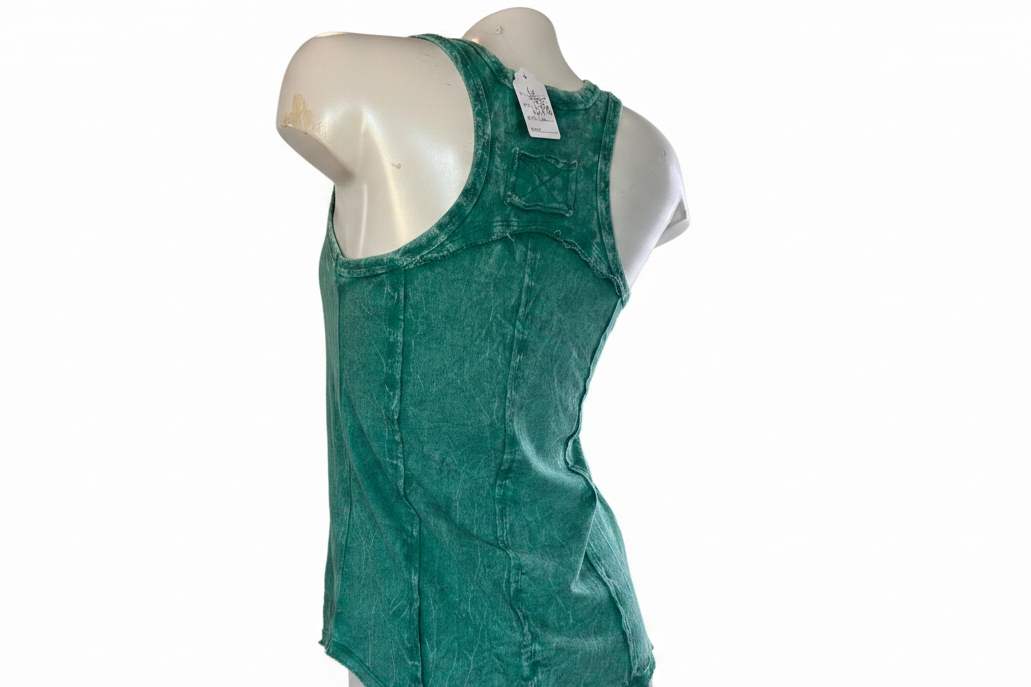 Emerald Green Racer Tank 2 - White Background