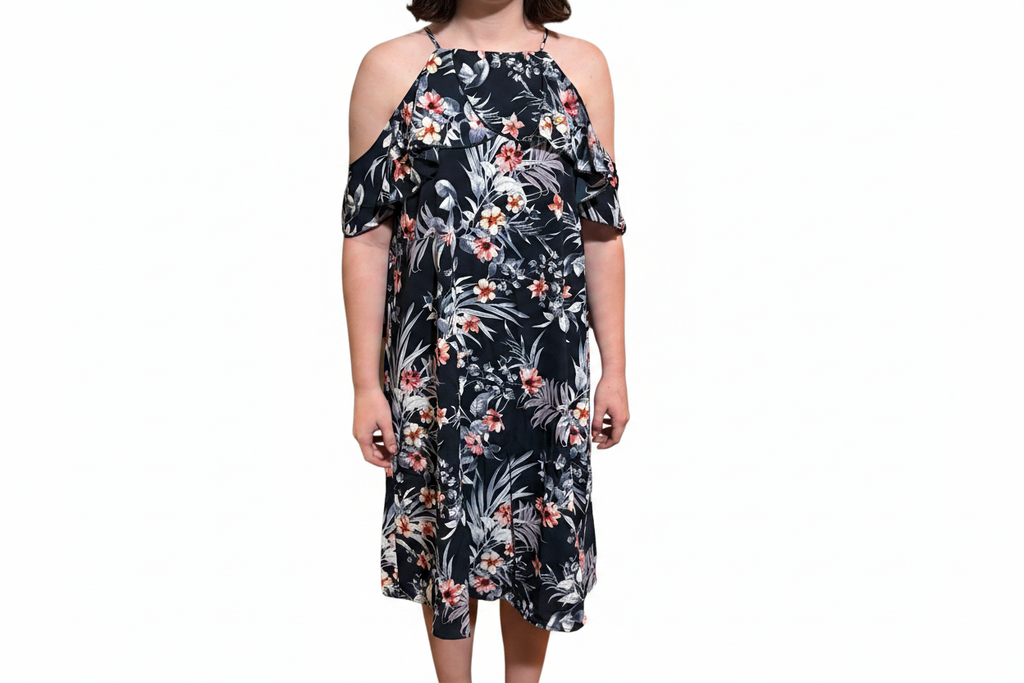Hailey & Co Floral Dress - White Background 1
