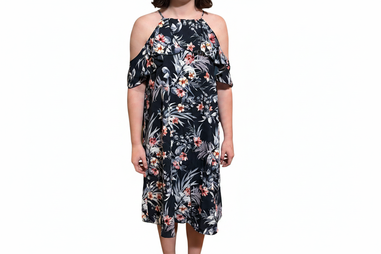 Hailey & Co Floral Dress - White Background 1