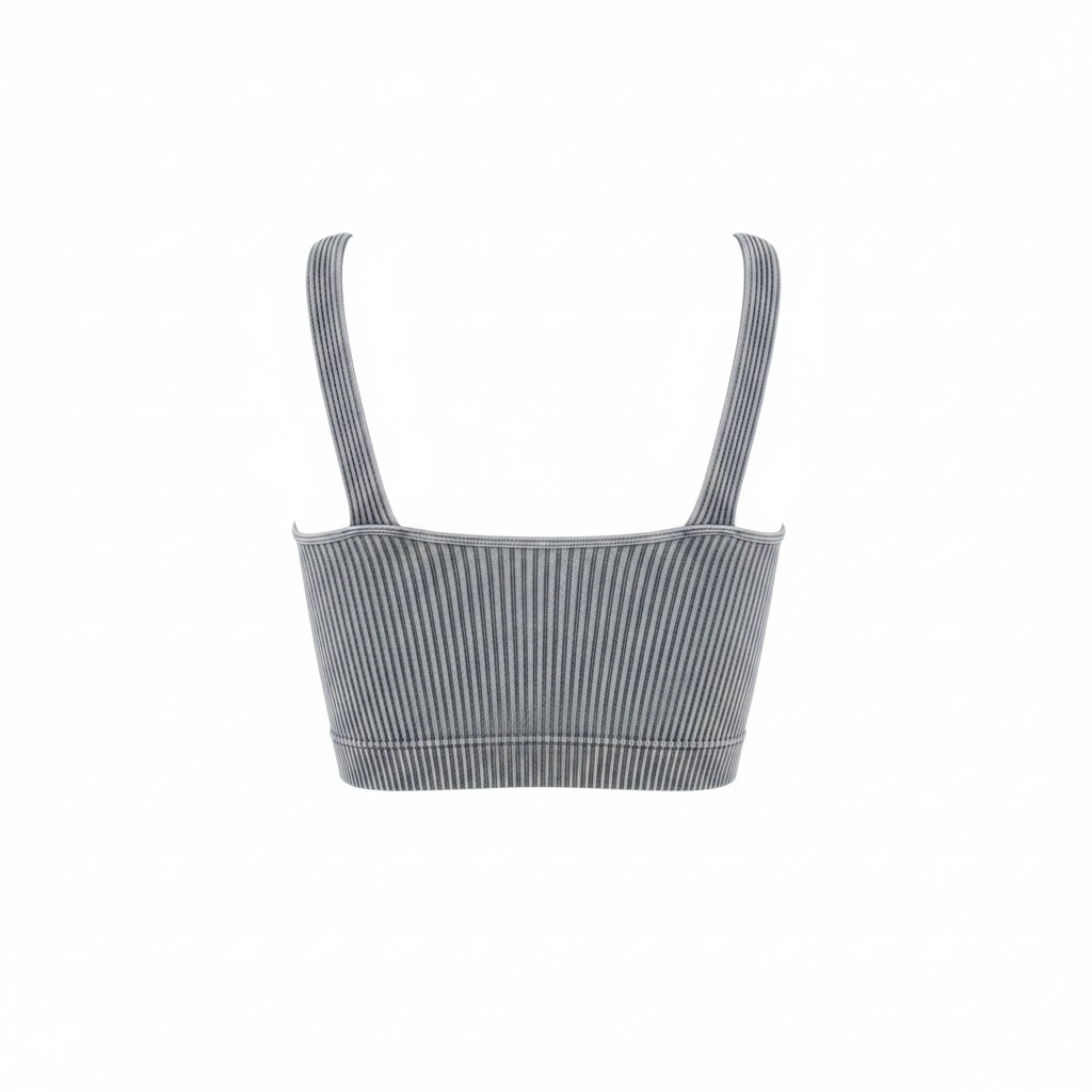 Zenana Ribbed Athletic Bra - White Background 2