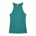 Green stretch tank on white background