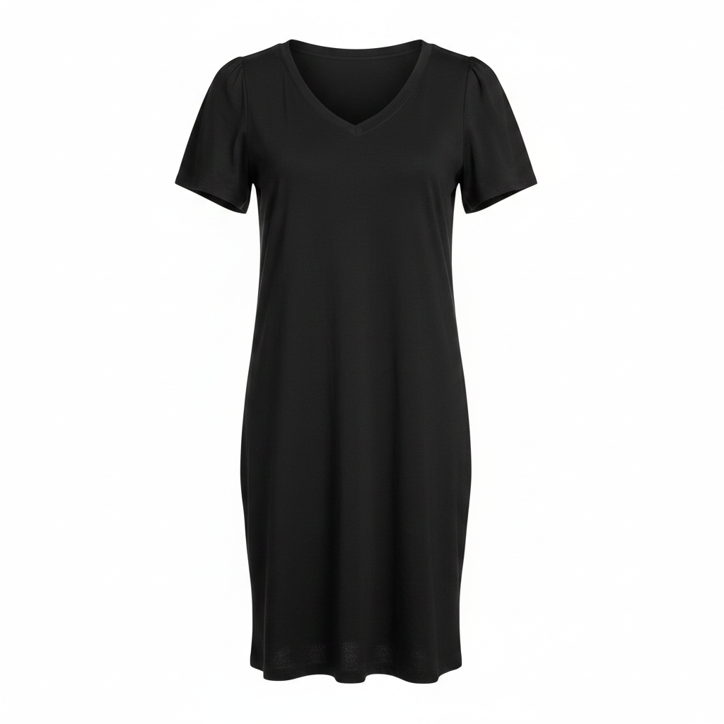 T-shirt Dress Black - White Background 1