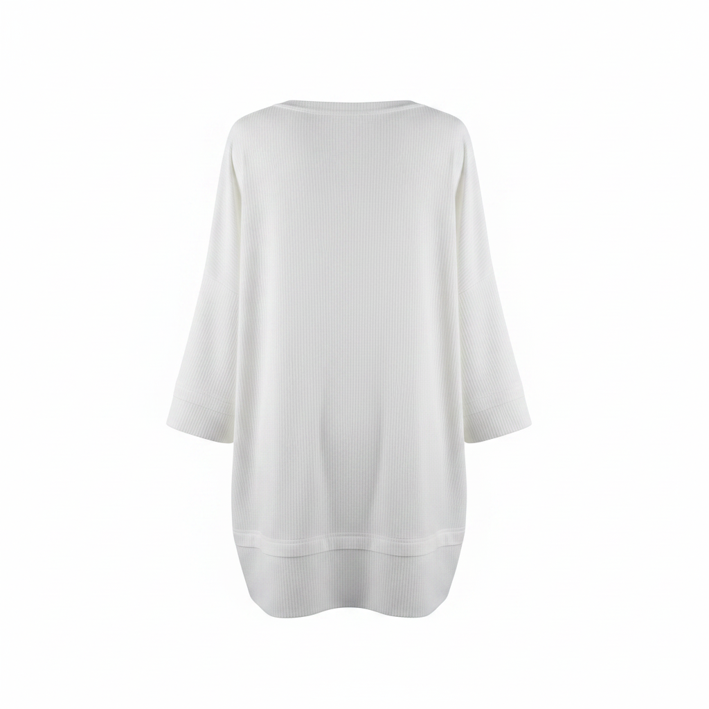 Zenana White Tunic Blouse (Plus) - White Background 2
