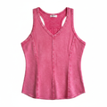 Hot pink racer tank on white background