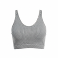 Zenana Ribbed Athletic Bra - White Background 1
