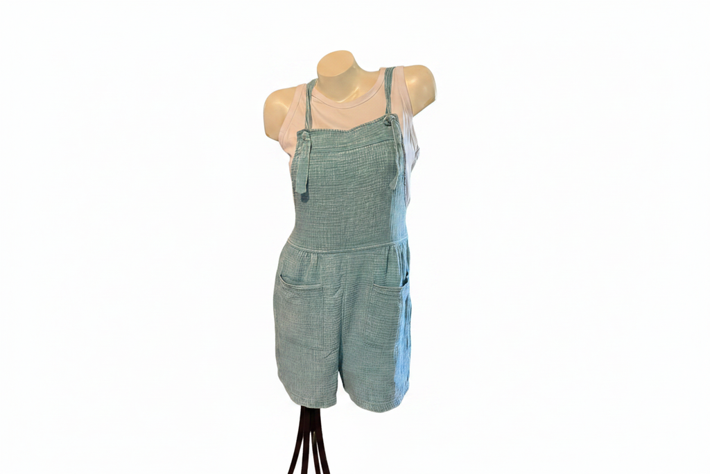 Short Romper-Blue 3 - White Background