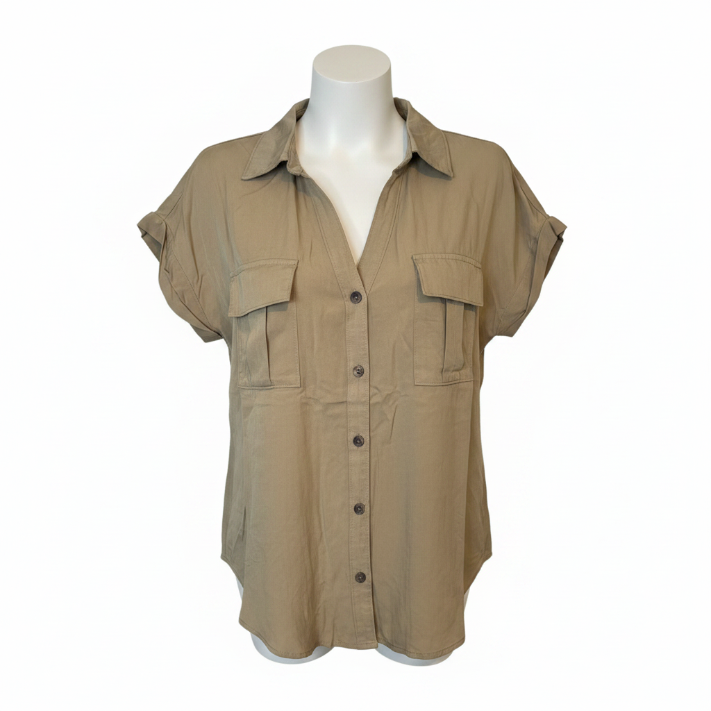 Button Safari Shirt - White Background 1